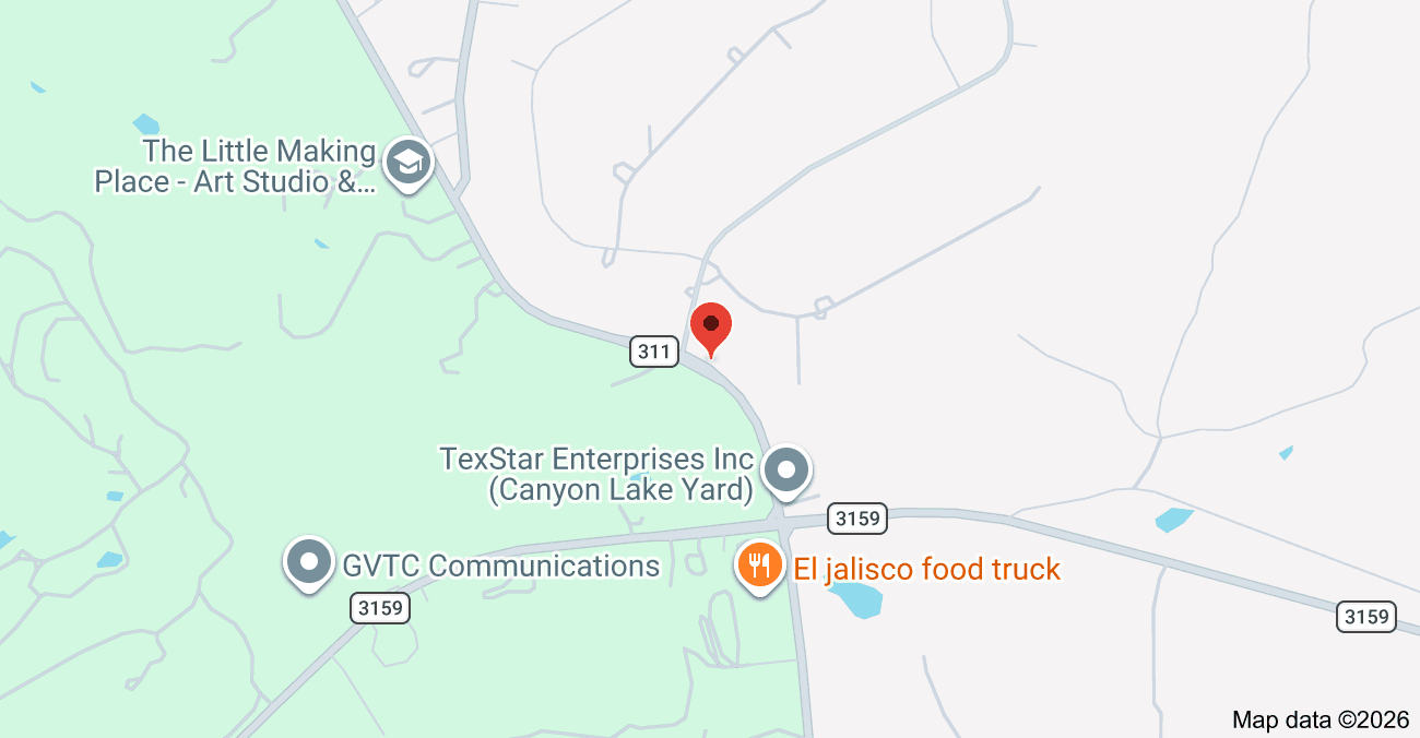 Map of Smithson Valley showing the Apache Air & Heat service area for AC repair, HVAC installation, heating repair, furnace service, heat pump installation, and HVAC maintenance.